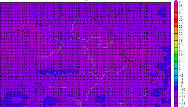 Temperature u Vojvodini u 7h po lokalnom vremenu (ARW)