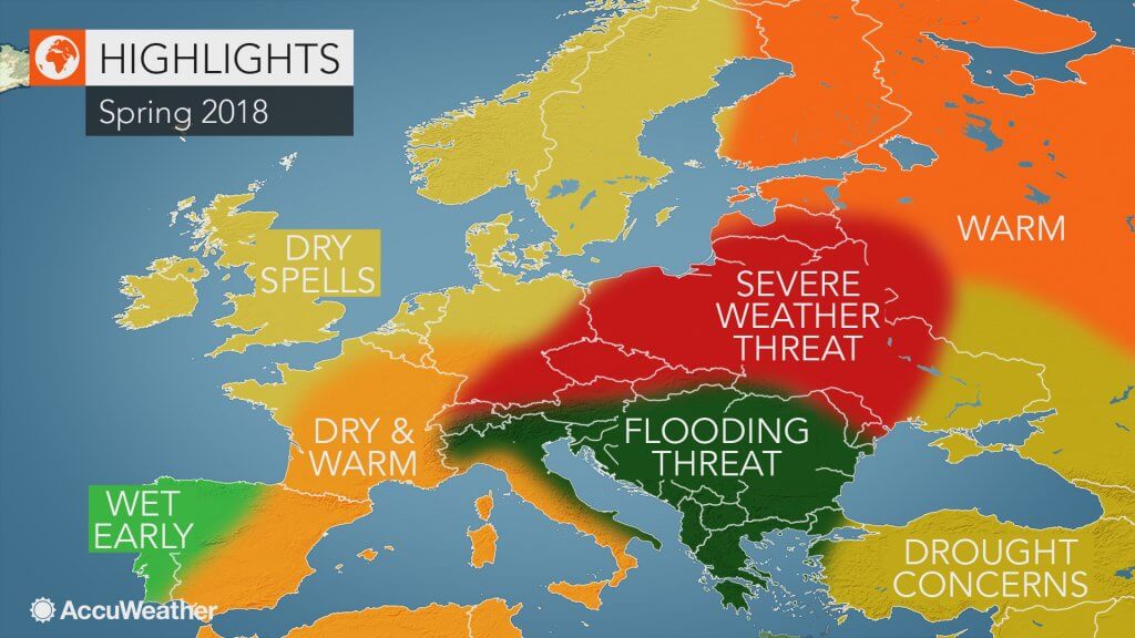 AccuWeather prognoza za proleće 2018 u Evropi