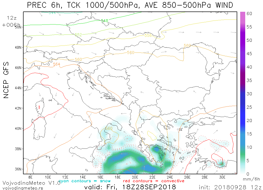 Obilne padavine koje će području Grčke i Turske doneti ovaj tropski ciklon u narednim danima (GFS model)