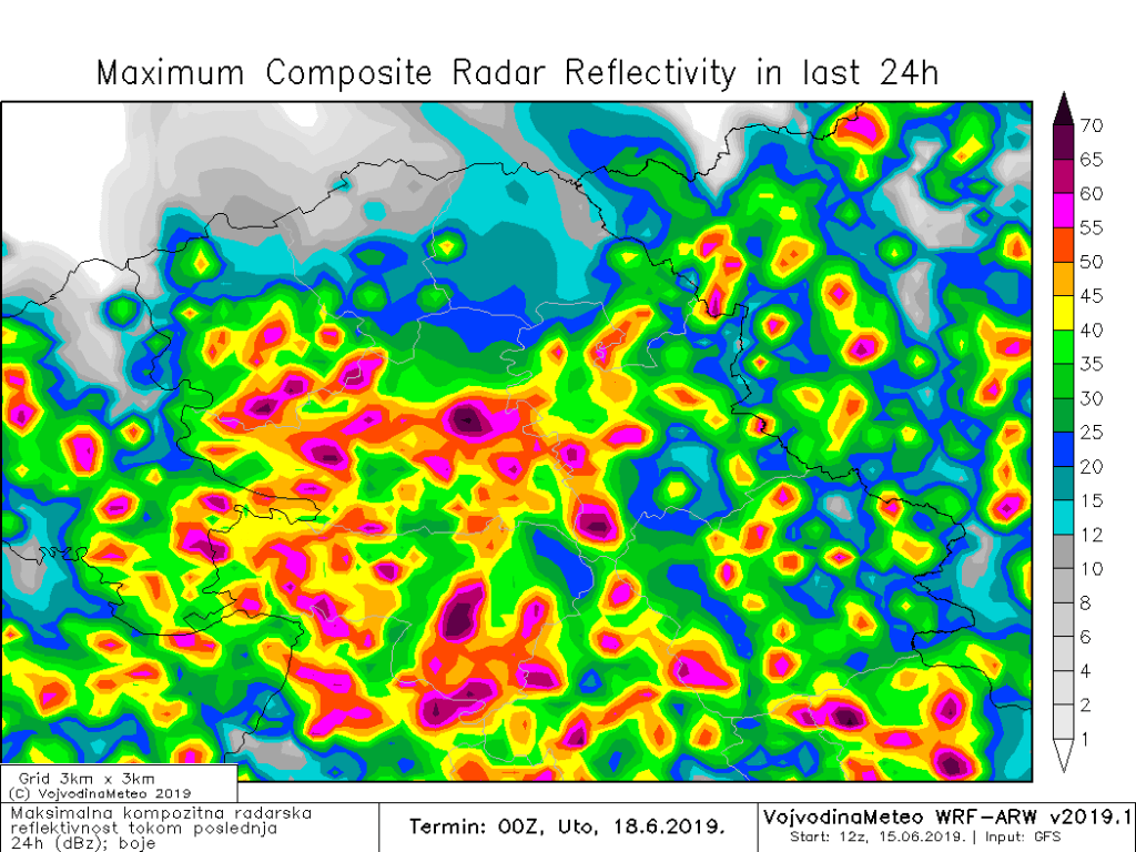 Maksimalna radarska refleksivnost tokom ponedeljka (ARW)