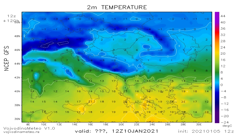 Dnevne temperature u regionu u nedelju 10. januara
