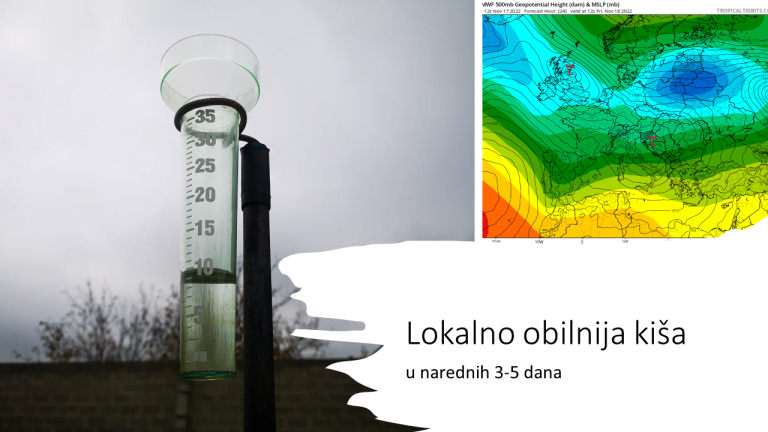 Lokalno obilnija kiša narednih dana (Dragan Ilišin ; tropicaldibits.com)