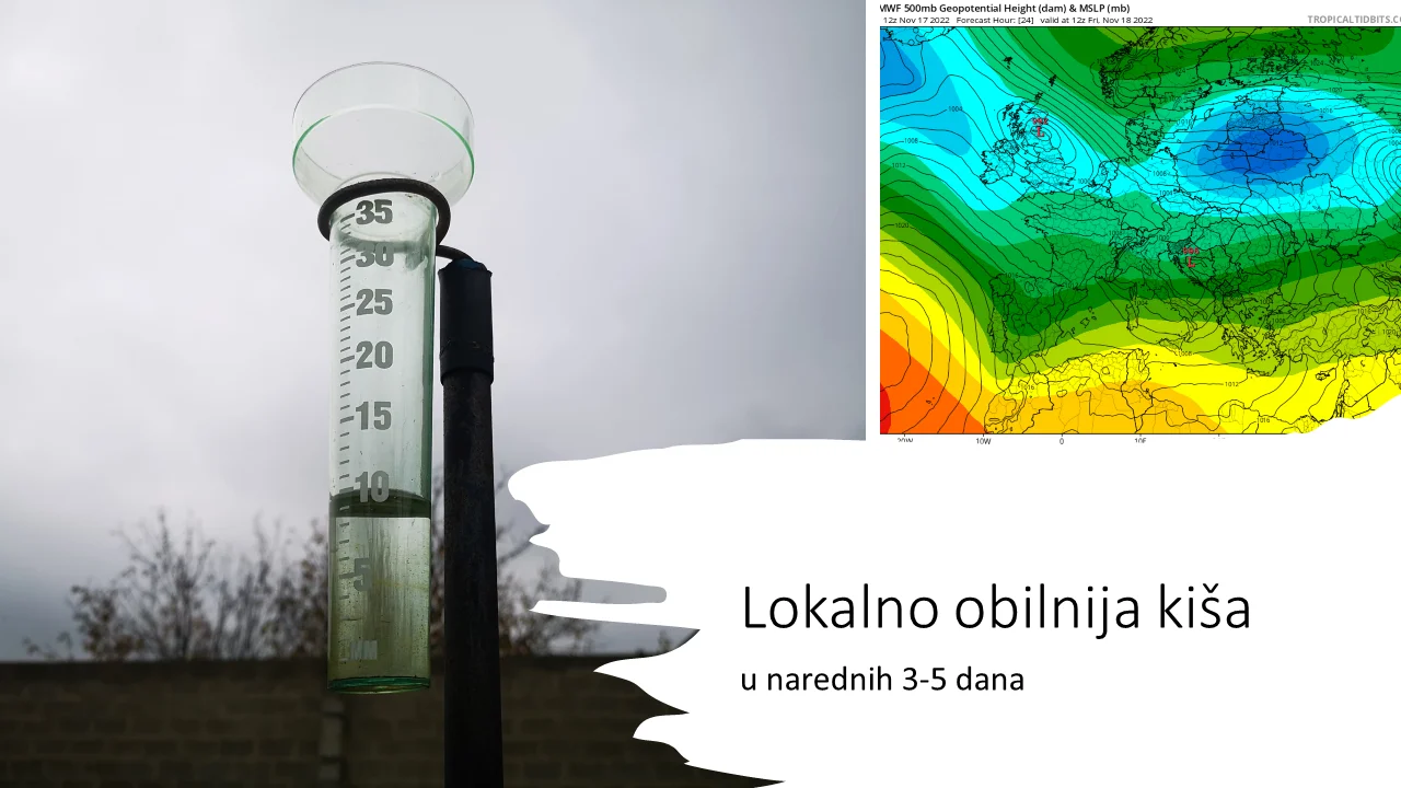 Lokalno obilnija kiša narednih dana (Dragan Ilišin ; tropicaldibits.com)
