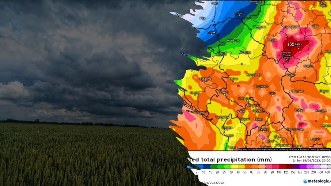 Najava novih padavina za Srbiju 15-19 jun (Dragana Bubalo / meteologix.com)