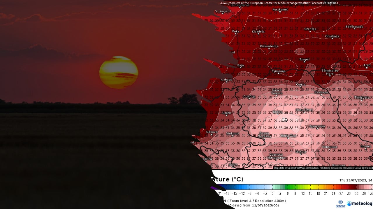 Slede ekstremno visoke temperature (Ljubomir Drinčić Kula / meteologix.com)