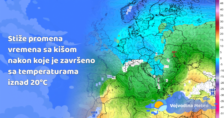 Najava prolazne kiše i zahlađenja 7.11 (Mapa u pozadini: tropicaltidbits.com)