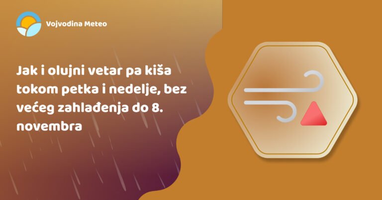 Najava vetra i kiše za petak i nedelju