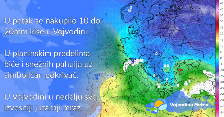 Najava vremenskih prilika za vikend i početak sledeće sedmice (Mapa u pozadini: tropicaltidbits.com)