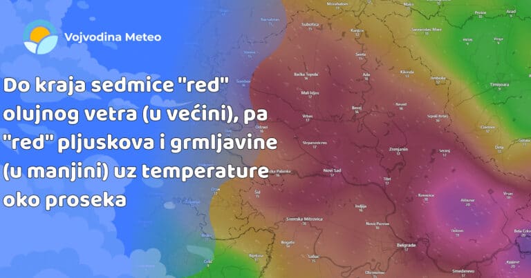 Najava jakog i olujnog vetra i mestimične grmljavine sredinom maja (Mapa u pozadini: Windy.com / ICON udari vetra u četvrtak)
