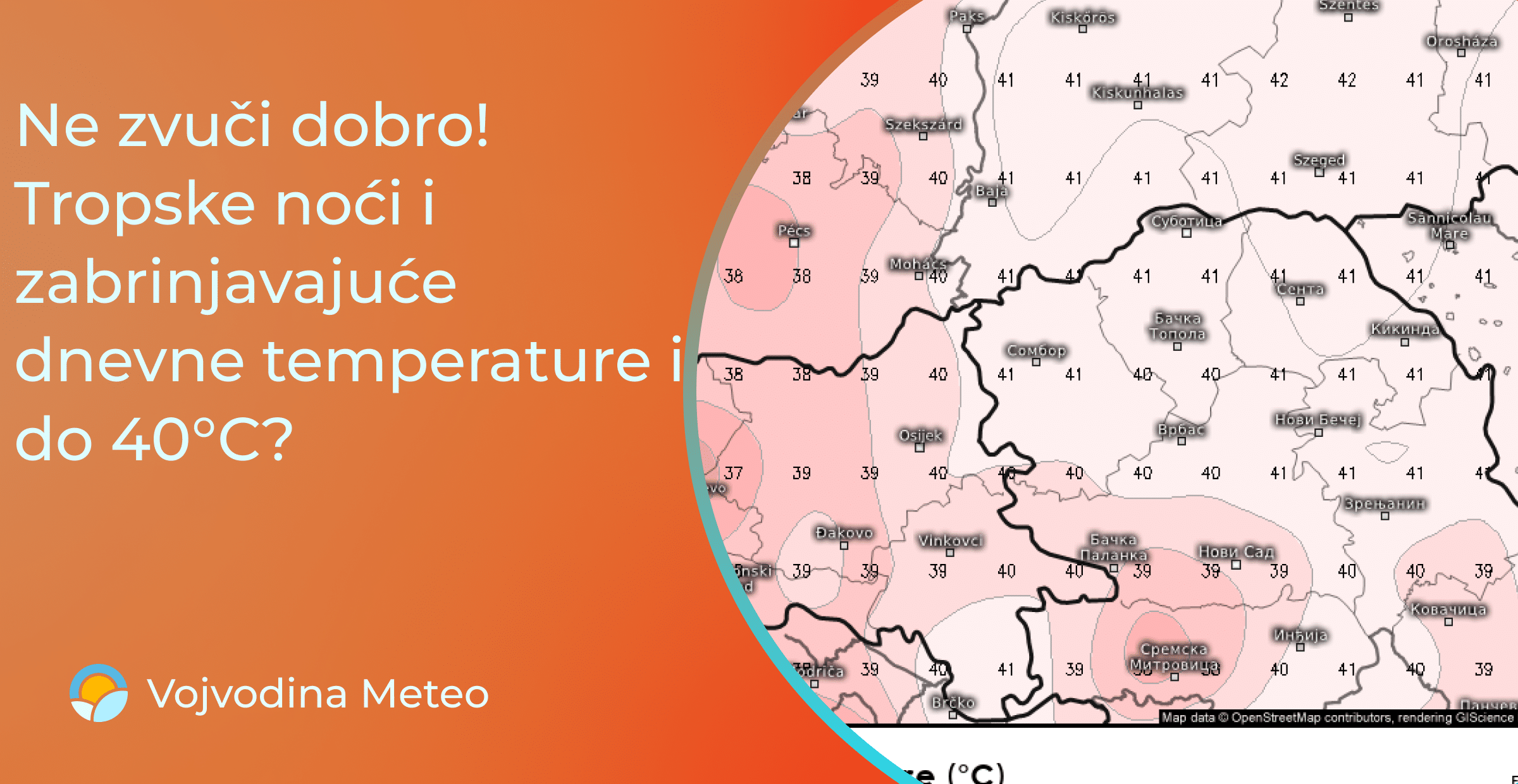 Najava dugotrajnijeg i jačeg tropskog talasa krajem prve i početkom druge dekade jula / Tmax u petak po GFS modelu (Mapa: meteologix.com)