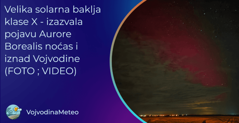 Aurora Borealis sinoć i noćas bila vidljiva i iz Vojvodine (Foto u pozadini: Jovan Čabrilo, Zrenjanin)