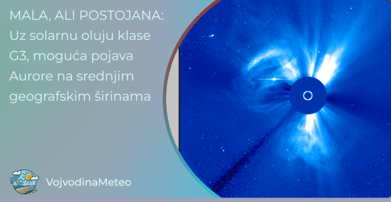 Jaka geomagnetna oluja uslovljava malu šansu za auroru u našim krajevima (Slika: izbačaj CME / soho.nascom.nasa.gov)