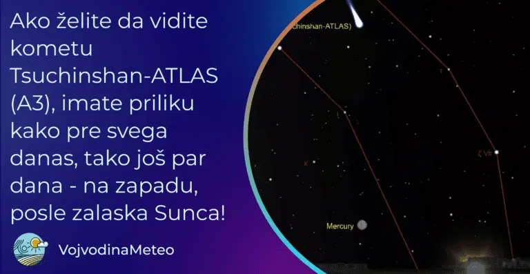 Kometa Tsuschinshan-ATLAS (A3) mogla bi biti vidljiva golim okom pre svega danas 1310 (Slika / izvor: theskylive.com)
