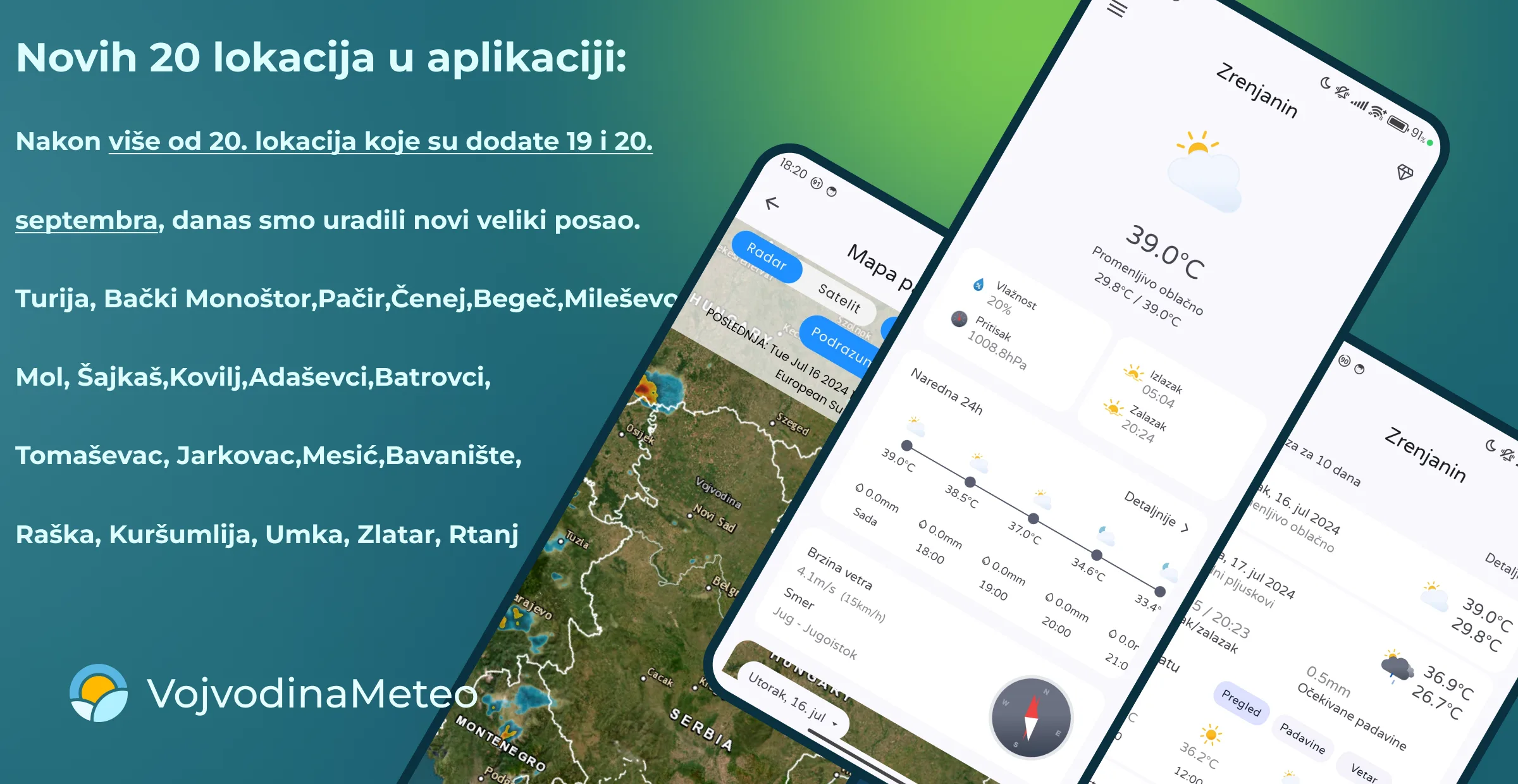 Novih 20 lokacija pred puštanje stabilne verzije u rad