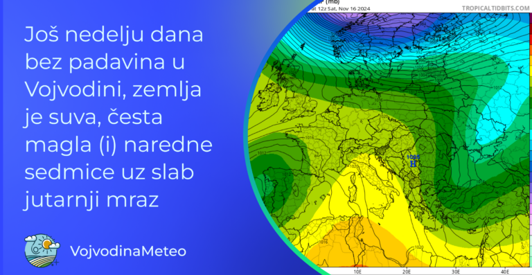 Druga dekada novembra u znaku česte magle i anticiklona (Mapa u pozadini: tropicaltidbits.com)