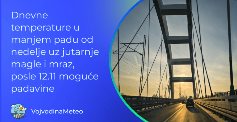 Prognoza za naredni period donosi još uvek neizvestan razvoj situacije od srede (Foto u pozadini: jutro 08.11 u NS ; Vladimir Gubaš)