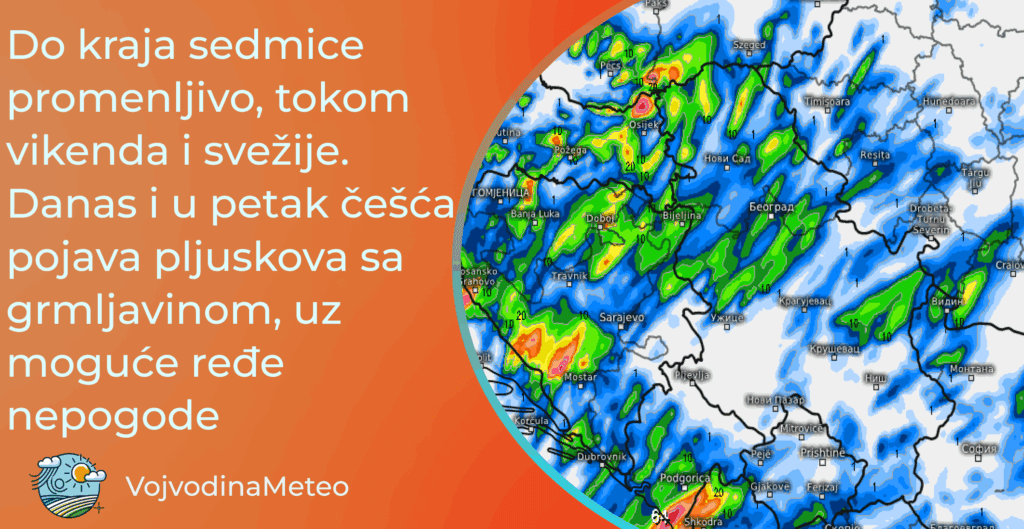 Izgledi vremena do kraja aktuelne majske sedmice (Karta: meteologix.com)