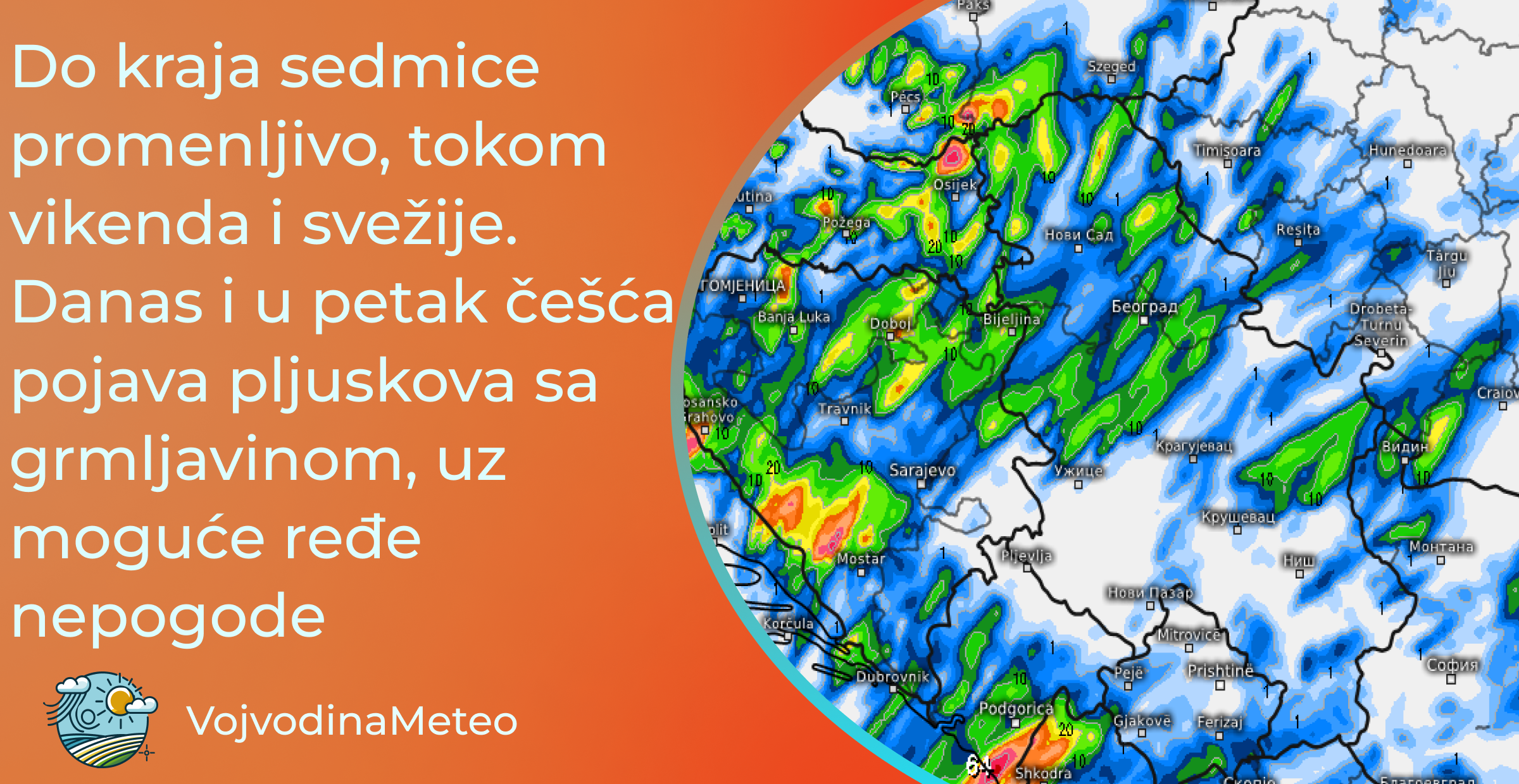 Izgledi vremena do kraja aktuelne majske sedmice (Karta: meteologix.com)