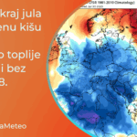 Najava vremena za sam kraj jula i veći deo prve dekade avgusta bez vrućina (Mapa: odstupanje T od normale GFS ; tropicaltidbits.com)