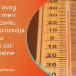 U toku potencijalno najtopliji dan u godini sledi destabilizacija uz pljuskove grmljavinu i lokalne nepogode (Foto termometra iz Vršca oko 11h: Olivera Kanacki)