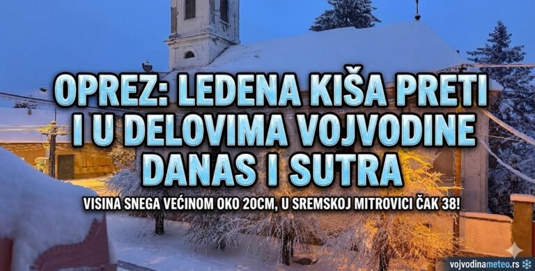 Najava ledene kiše u Vojvodini za 5 i 6. januar