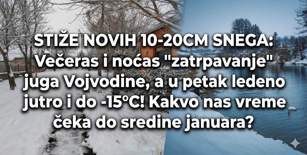 Najava novog snega i jutarnjih minusa - vreme do sredine januara (Foto u pozadini: Vladimir Gubaš ; József És Tímea Molnár)