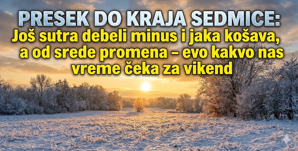 PRESEK DO KRAJA SEDMICE: Još sutra debeli minus i jaka košava, a od srede promena – evo kakvo nas vreme čeka za vikend