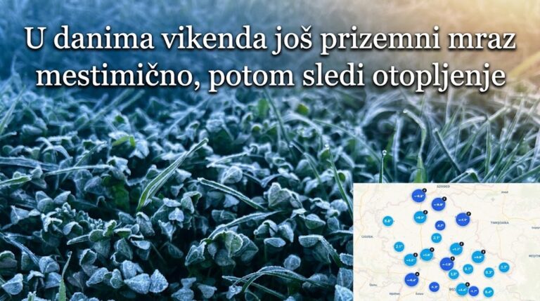 Prizemni mraz 10 aprila 2026 u Opovu i najava vremena za narednih 7 dana (Foto: Irina)
